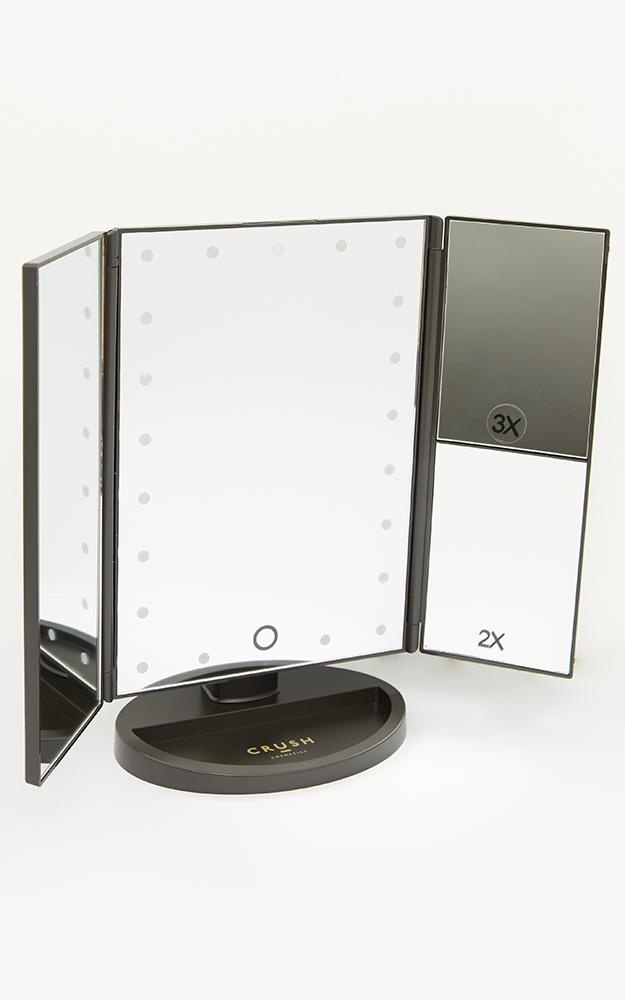 Crush Cosmetics Led Light Makeup Mirror In Black