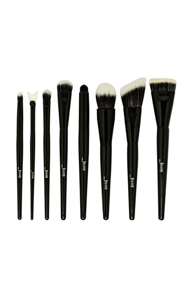 Duo Fibre Makeup Brush Set In Black 8 Pcs Showpo