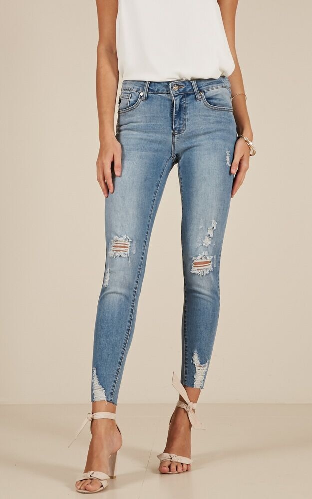 Jenny Skinny Jeans In Light Wash Denim | Showpo NZ