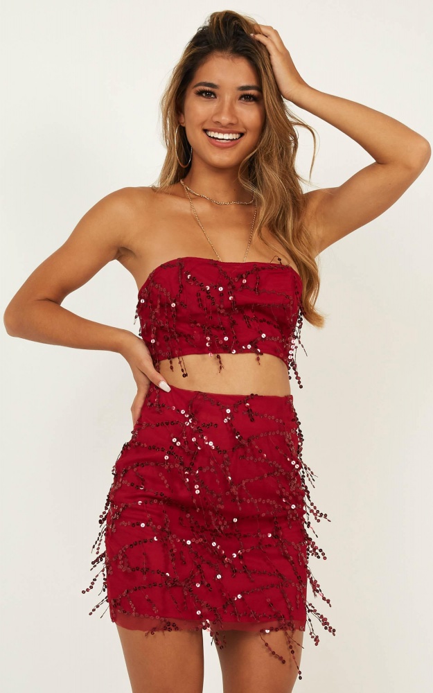 two piece sequins set