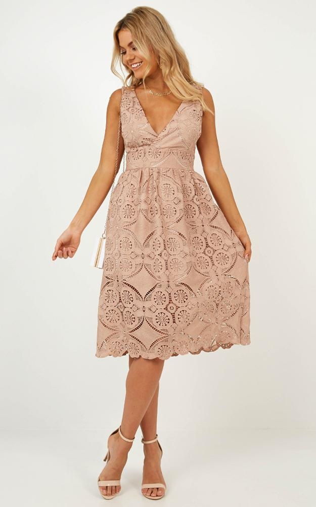 Rose Lace Evening Dress