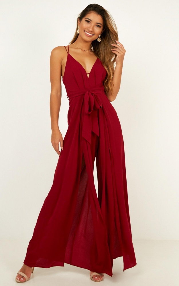 Something Just Like This Jumpsuit In Wine | Showpo