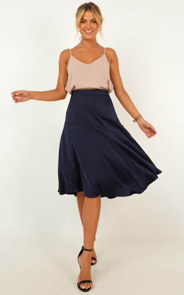 Women In Question Skirt In Navy Showpo