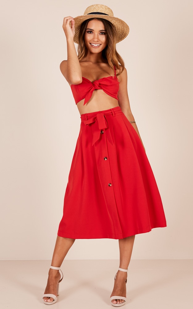 Tropic Affair Two Piece Set In Red Showpo