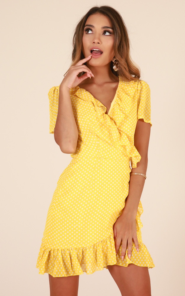 Spot The Difference Dress In Yellow Spot | Showpo