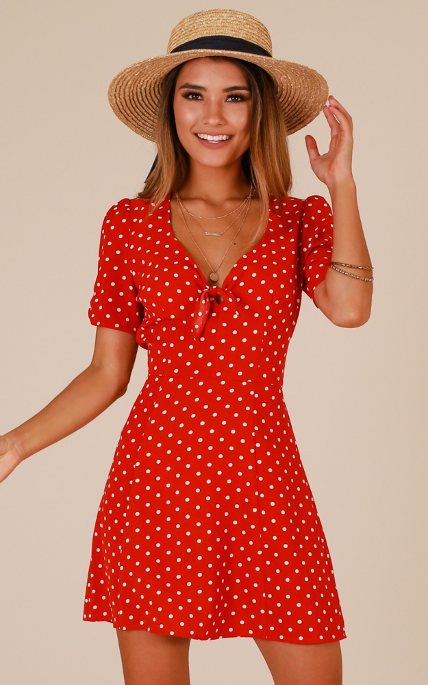 Hit Or Miss Dress In Red Polka Dot | Showpo