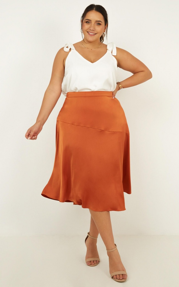 Women In Question Skirt In Rust Showpo