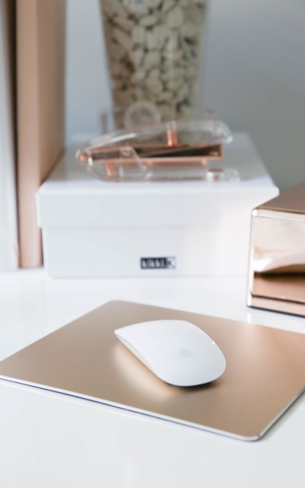 Work From Home mouse pad in gold Showpo