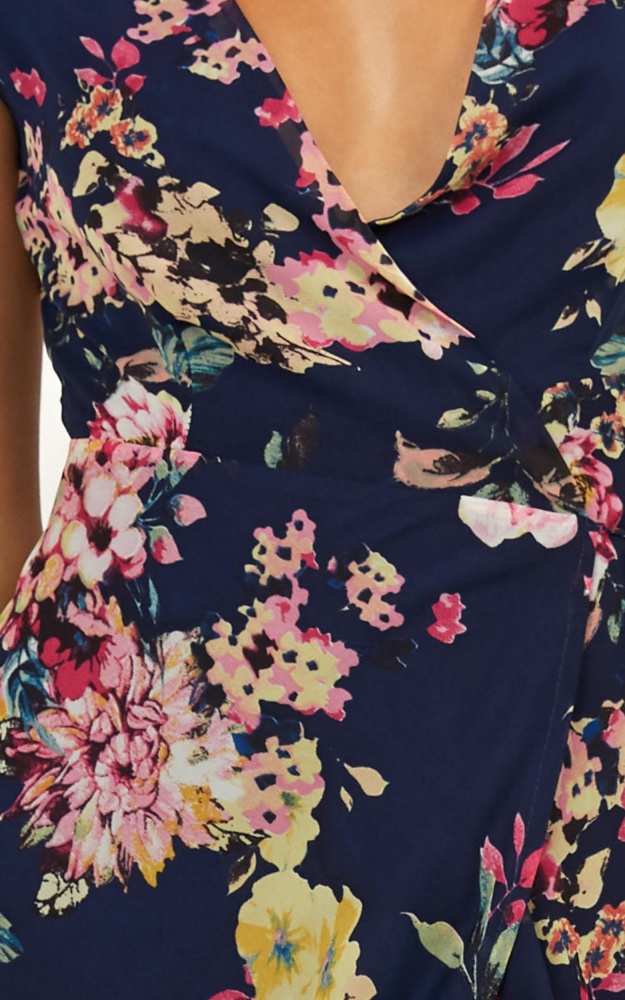 navy and pink floral dress